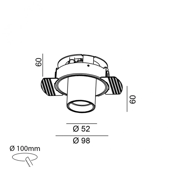 TUB M OUT TRIMLESS, D52mm, H60mm, LED 12W 3000K, чорний (01.0594.9.930.BK), зображення 2