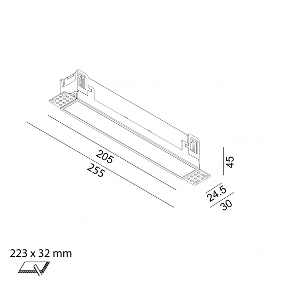 VARIO LINEA 218 TRIMLESS, L205mm, W24.5mm, H45mm, LED 6.3W, 3000К, чорний (01.2180.6.930.BK + VARIO FRAME3), изображение 2