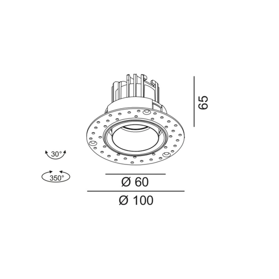 TUB M R, D60mm, H65mm, LED 11W 4000K, IP20, білий (01.0598.11.940.WH), зображення 2