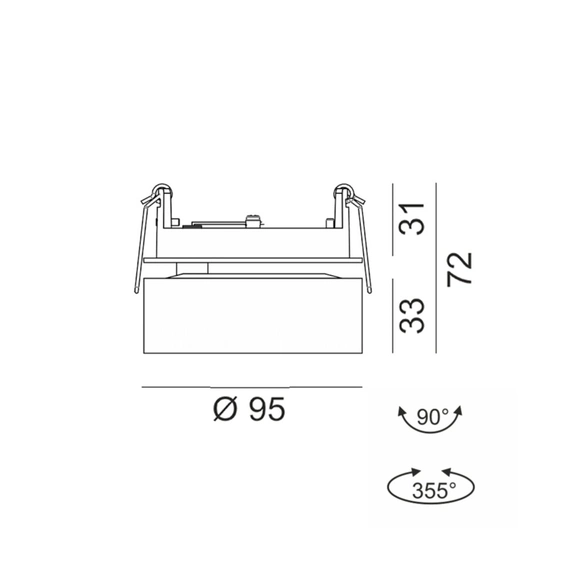 SOL IN, D95mm, H33mm, LED 14W 4000K, білий/мідь (01.9533.14.940.WH/CP), зображення 2