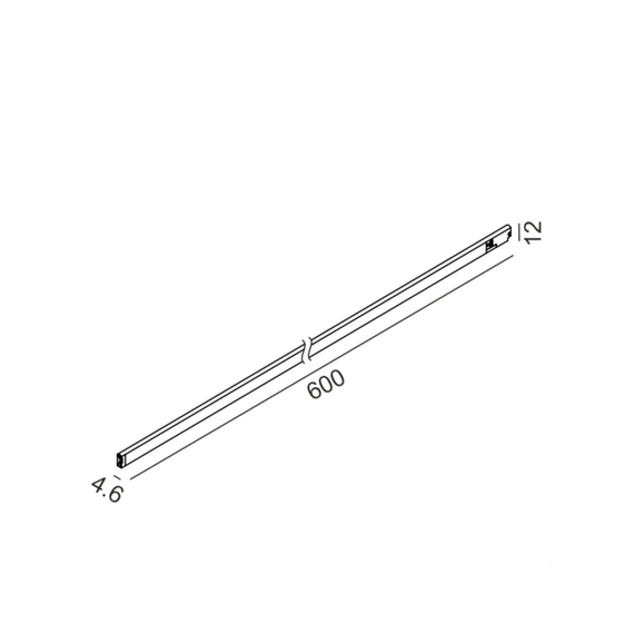 PICO_LINE LINEA 600, L600mm, W4.6mm, H12mm, LED 10W, 3000K, DIM, 24V, опаловий/чорний (16.6000.10.930.BK.DIM), зображення 2