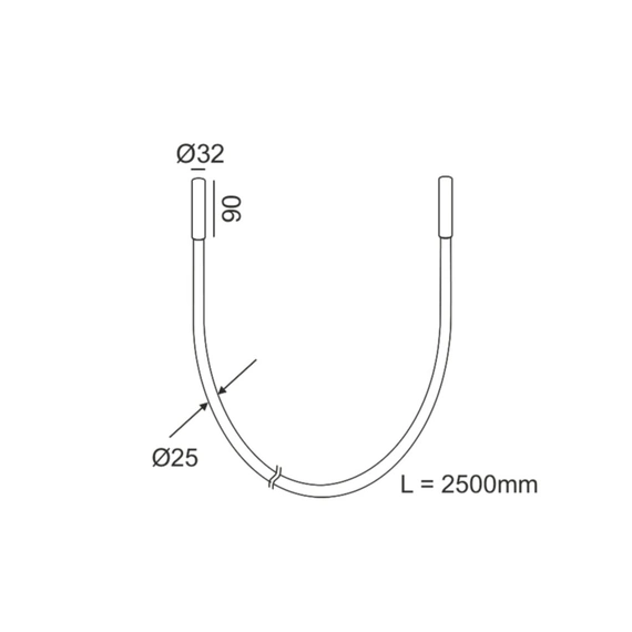 SNAKE, D32mm, h90mm, L2500mm, 40W LED, 3000К, бронза/чорний (25B.3210.40.930.BZ), изображение 2