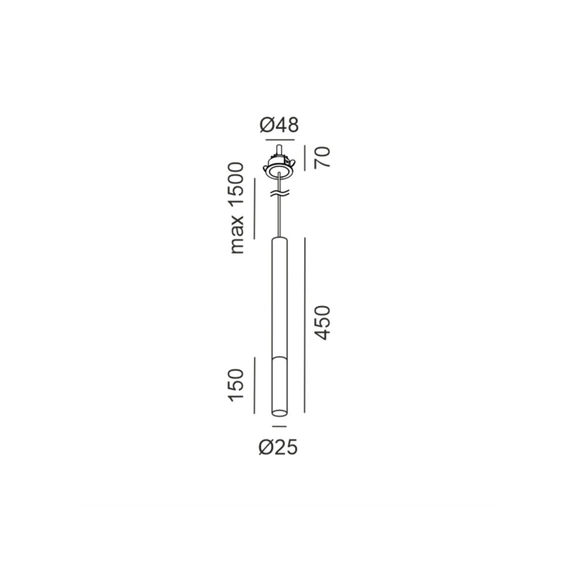 MATCH S P 450 NANO, D25mm, H450mm, 7W LED, 3000K, IP20, латунь (03.0342.7.930.BR), зображення 2