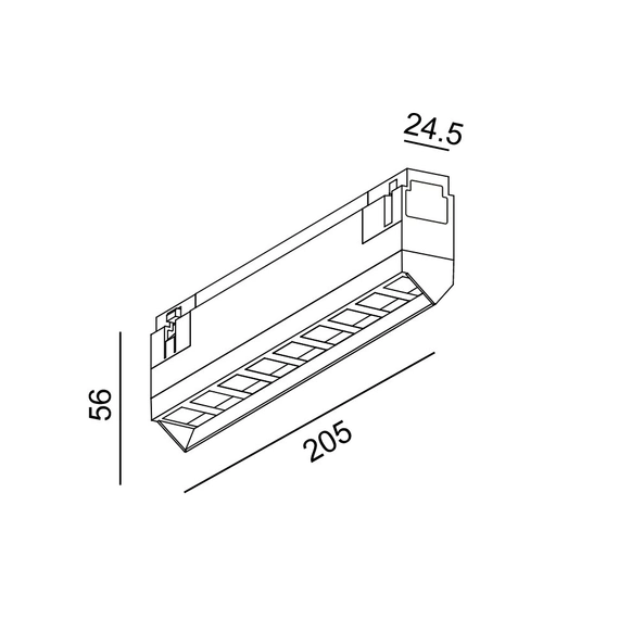 IN_LINE WALL WASHER 205 DALI 4x, L205mm, W24.5mm, H59mm, LED 10W, 4000К, білий (06.2055.10.940.WH.DALI.4x), изображение 2