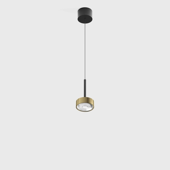 SOL MINI P, D75mm, H135mm, 7W LED, 24º, 3000K, IP20, чорний/латунь (03.7530.7.930.BK/BR)