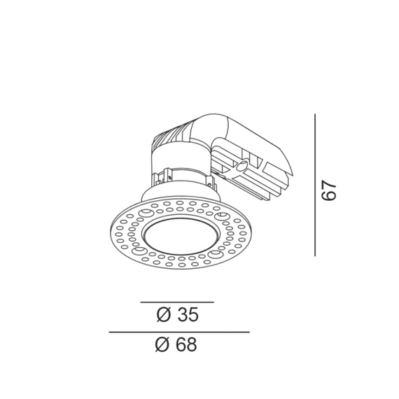 NANO R TRIMLESS, D35мм, H67мм, LED 8W 2700K, білий (01.3900.8.927.WH), изображение 2
