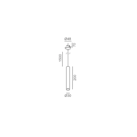 TUB S P 200 NANO, D30mm, H200mm, 8W LED, 50º, 3000K, IP20, латунь (03.0322.8.930.BR), зображення 2