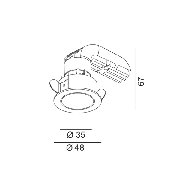 NANO R, D48мм, H67мм, LED 8W 2700K, чорний/білий (01.3910.8.927.BK/WH), зображення 2