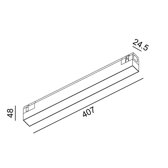 IN_LINE LINEA 407 DALI 4x, L407mm, W24.5mm, H48mm, LED 11W, 3000К, опаловий/білий (06.4070.11.930.WH.DALI.4x), зображення 2