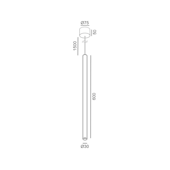 TUB S P 600, D30mm, H600mm, 8W LED, 3000K, IP20, латунь (03.0360.8.930.BR), изображение 2