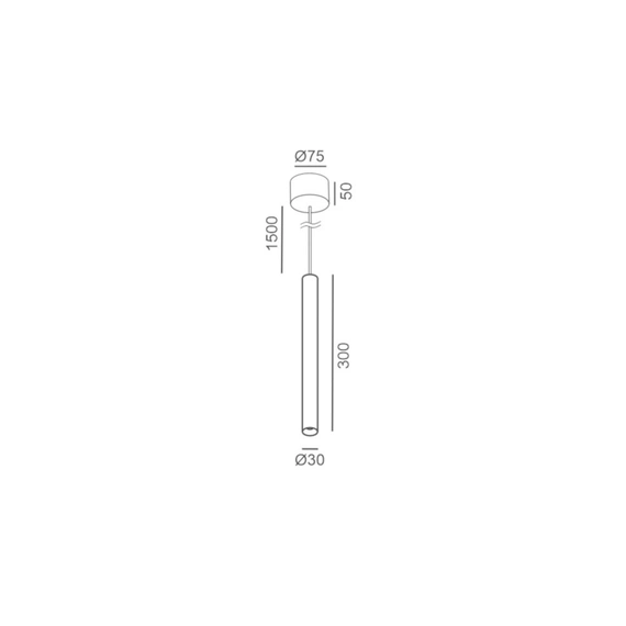 TUB S P 300, D30mm, H300mm, 8W LED, 50º, 3000K, IP20, білий (03.0330.8.930.WH), зображення 2