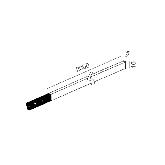 PICO_LINE FLEX LINEA 200, L2000mm, W5mm, H10mm, LED 16W, 3000K, DIM, 24V, опаловий/чорний (16.2000.16.930.BK.DIM), изображение 2