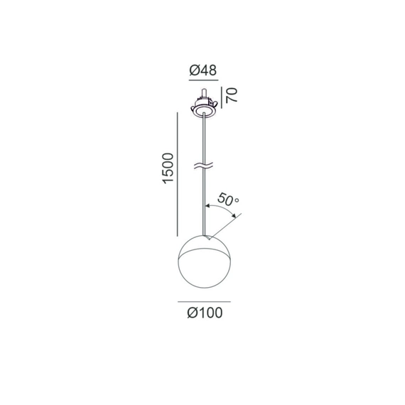 BALL M P NANO, D100мм, H1500мм, 7W LED, 3000К, IP20, білий (03.1002.7.930.WH), изображение 2
