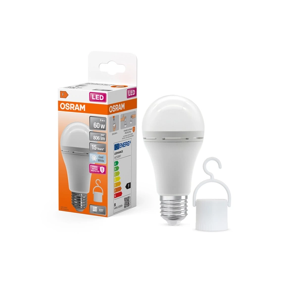 Світлодіодна акумуляторна лампочка Osram 4099854190131 E27 1x8W 4000K 806Lm IP20, зображення 5