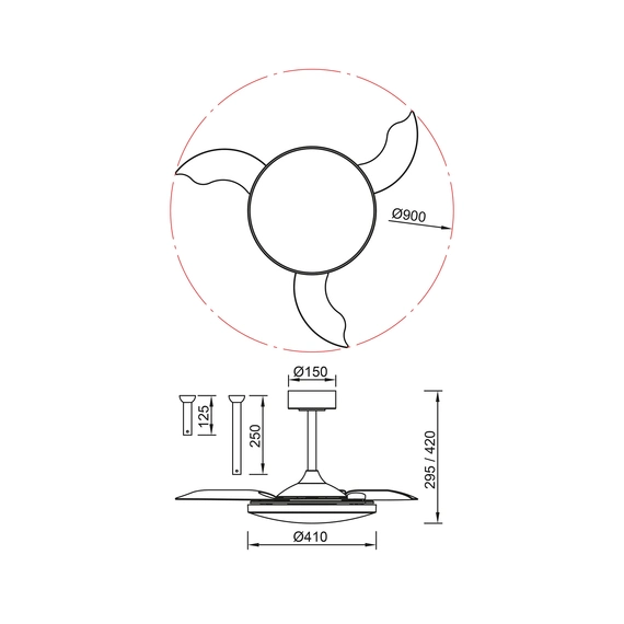 Люстра вентилятор Mantra SLIM FAN 9008, зображення 8