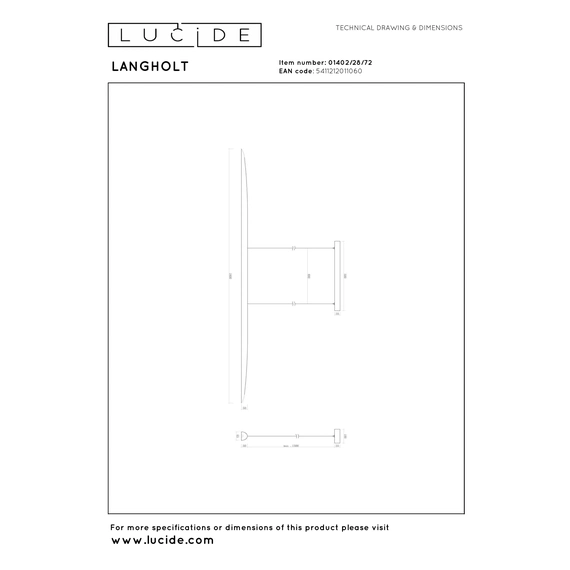 Підвісний світильник Lucide LANGHOLT 01402/28/72, изображение 8