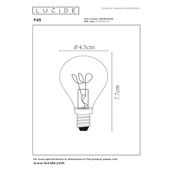 Лампа з ниткою Lucide P45 49046/03/60, изображение 3