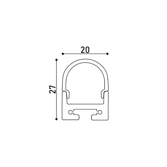 LED профіль накладний з розсіювачем PC, 2м KLOODI KLP2027R 2, зображення 3