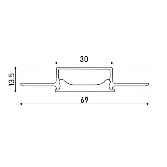 LED профіль врізний, гнучкий з розсіювачем PC, 3м KLOODI KLPB6930TR 3, зображення 4