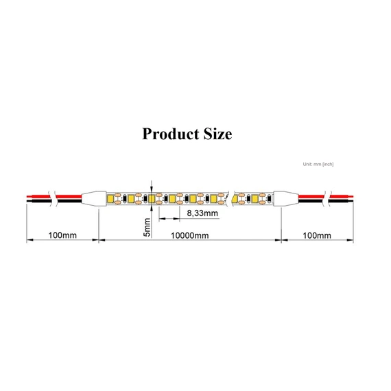 LED стрічка RISHANG 120-2835-24V-IP20 8W 750Lm 4000K 5м (RL05C0TC-L-S-NW), зображення 6