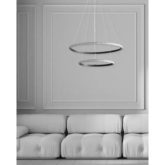 Люстра Goldlux 336736 Diana LED 2x44W 4000K 6200Lm IP20 чорна, зображення 2