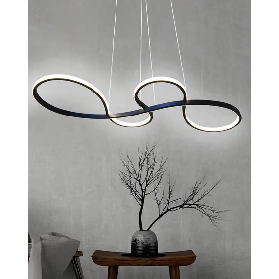 Підвісний світильник, люстра Goldlux 331090 Salsa LED 1x38W 4000K 5800Lm IP20 чорний, изображение 2