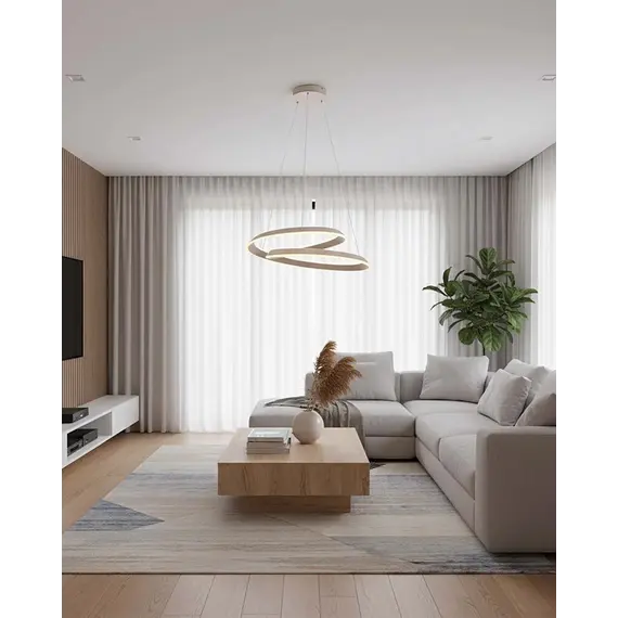 Підвісний світильник, люстра Goldlux 338167 Cashmere Twist LED 1x75W 4000K 10500Lm IP20 бежевий, изображение 2