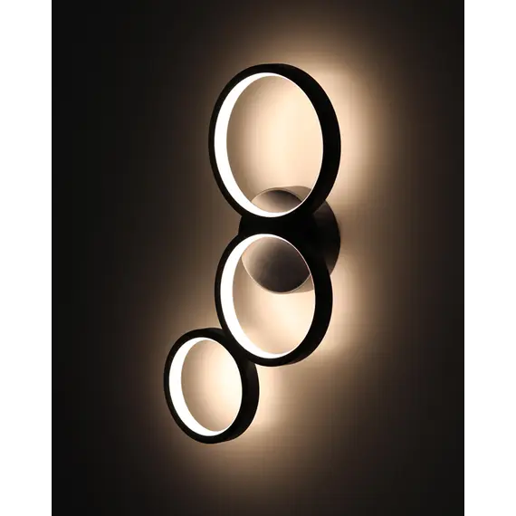 Бра, настінний світильник Goldlux 331038 Flamenco LED 1x23W 4000K 36000Lm IP20 чорний, изображение 5