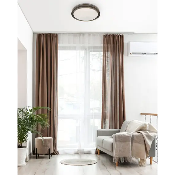 Люстра із пультом світлодіодна, стельовий світильник Goldlux 331861 Halina LED 1x48W 3000K/4000K/6000K 5300Lm IP44 чорна, изображение 2