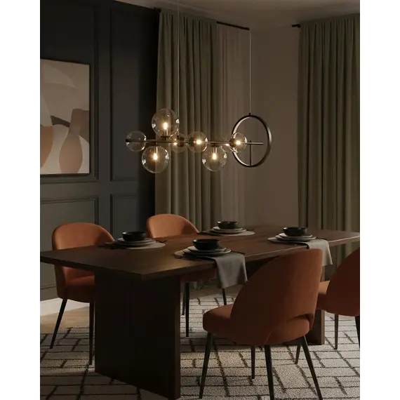 Підвісний світильник, люстра Goldlux 331113 Hybrid G9+LED 7+1x15W+6W 4000K 2300Lm IP20 чорний, зображення 2