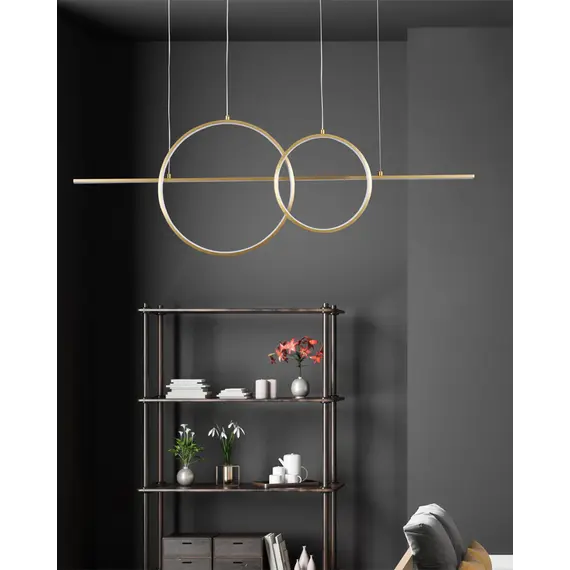 Підвісний світильник, люстра Goldlux 331809 Laura LED 1x42W 4000K 4800Lm IP20 золотий, изображение 3