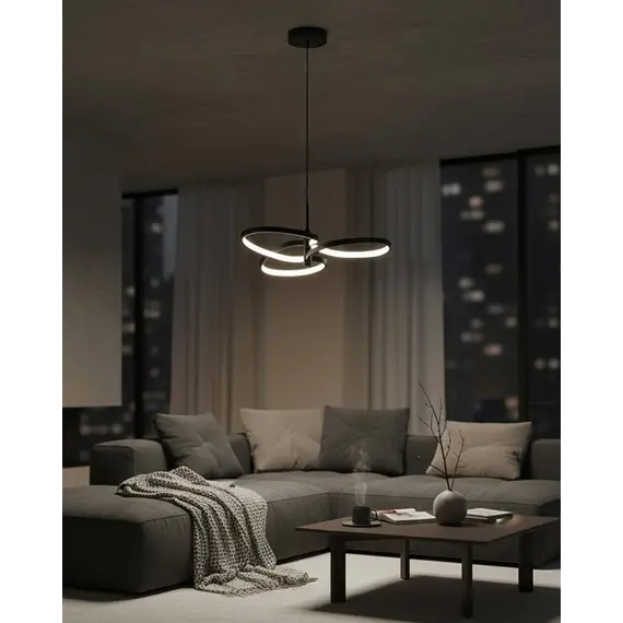 Підвісний світильник, люстра Goldlux 335975 Ribbon LED 1x25W 4000K 3700Lm IP20 чорний, изображение 3