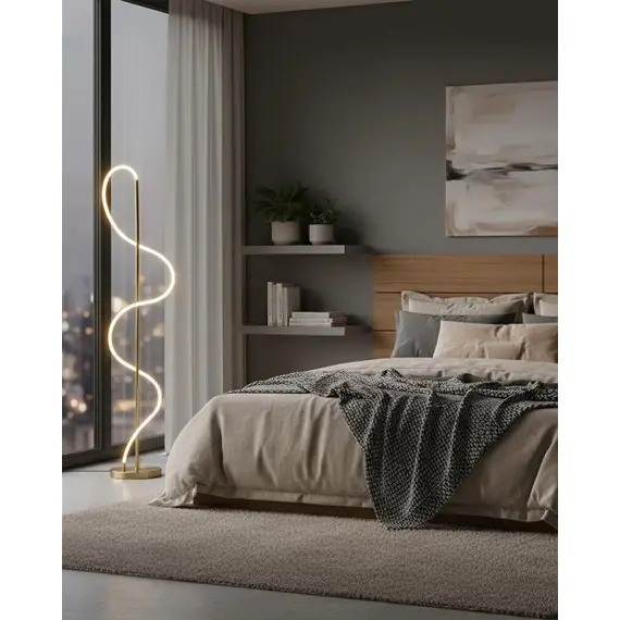 Торшер Goldlux 330192 Emma LED 1x36W 4000K 4300Lm IP20 золотий, изображение 3
