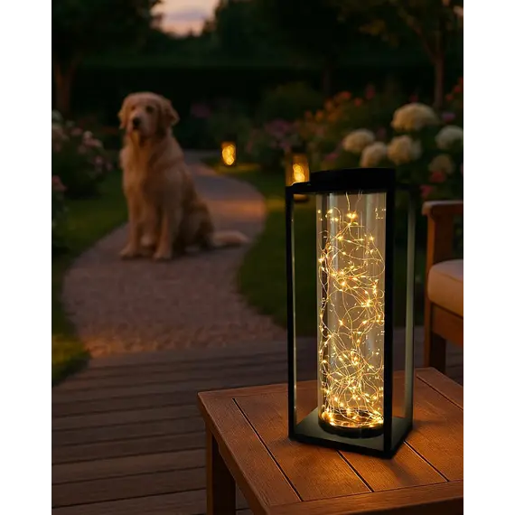 Вуличний портативний світильник на сонячній батареї Goldlux 329462 Glamour LED 3000K IP44 чорний, изображение 2