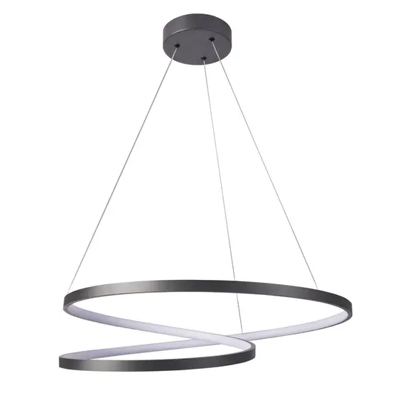 Люстра підвісна світлодіодна кругла Goldlux 328175 Zefira 60 Led 1x52W 4000K 4900Lm IP20 Антрацит