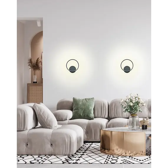 Бра, настінний світильник Goldlux 328441 Roman LED 1x11.5W 4000K 700Lm IP20 Чорний, изображение 2