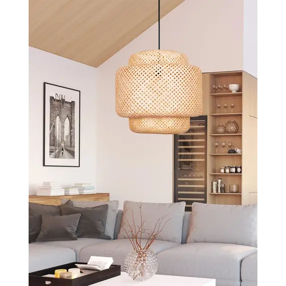 Підвісний світильник, люстра Goldlux 330635 Berta E27 1x20W IP20 Бежевий, зображення 2