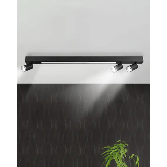 Стельовий світильник Goldlux 327390 Paris GU10+Led 4x10+24W 4000K 1800Lm IP20 Чорний, зображення 2