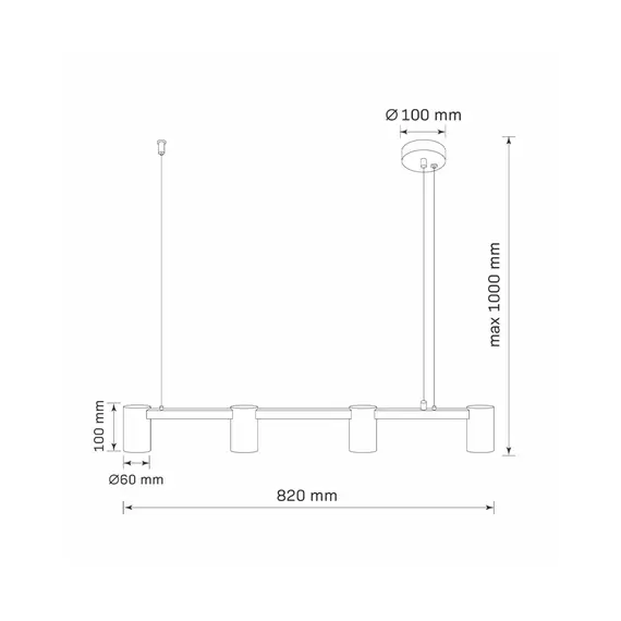Підвісний світильник Goldlux 326171 Maribel GU10 4x10W IP20 Bk, изображение 5