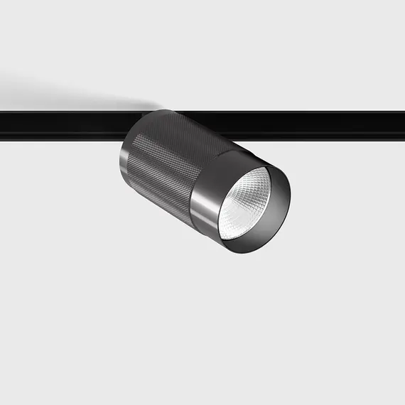 Прожектор IN_LINE TUB M A 90, D52mm, H90mm, CREE LED 10.8W, 4000K, 1120Lm, 50°, CRI>90, 48V, 2-х групний, Вкл./Викл., IP20, титановий/чорний