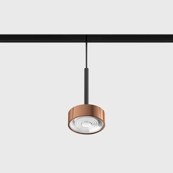 Підвісний світильник IN_LINE SOL MINI P, D75mm, H135mm, LED 7W, 610Lm, 3000K, 24°, CRI>90, 48V, 2-х групний, Вкл./Викл., IP20, мідний/чорний