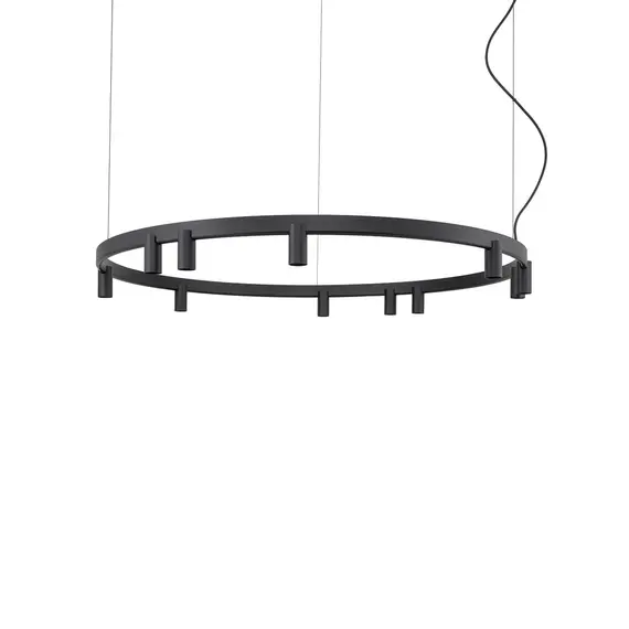 Люстра Nowodvorski 12288 Fourty Round GU10 R35+LED 11+6x10W+9W 3000K 710Lm IP20 чорна, изображение 5