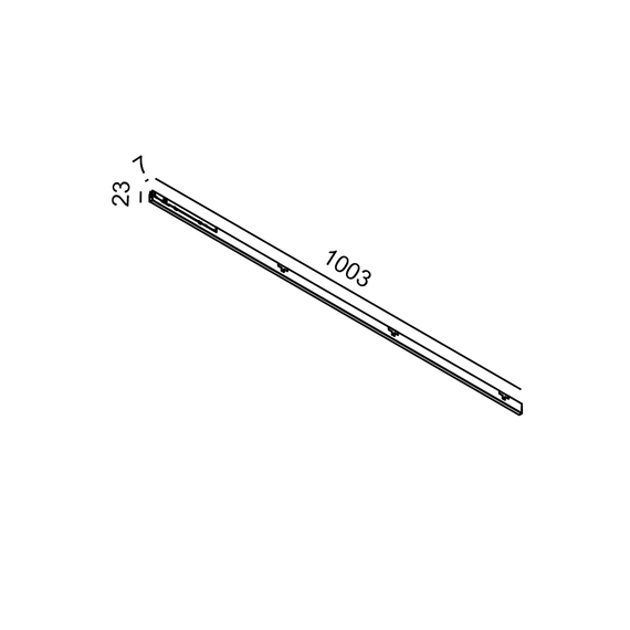 Лінійний світильник MICRO_LINE LINEA 1003, L1003mm, W7mm, H23mm, LED 12W, 4000K, 113°, 448Lm, CRI>90, 48V, DIM DALI, IP20, опаловий, чорний, изображение 2