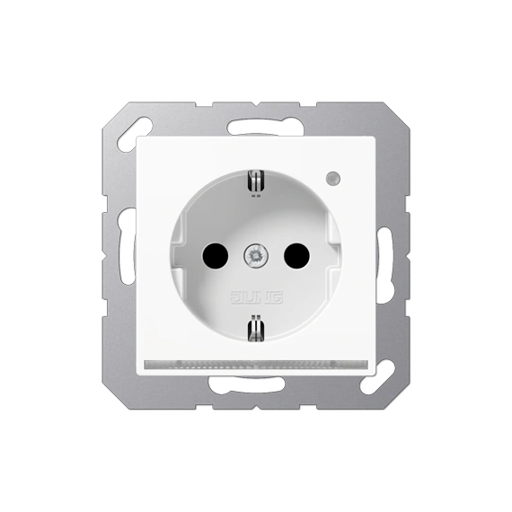 Розетка SCHUKO LED, JUNG A1520-OWWLNW, цвет белый.