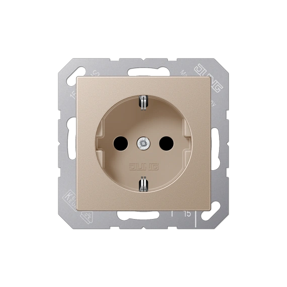 Розетка с ж/к 230V/16A ECO PROFI, цвет шампань