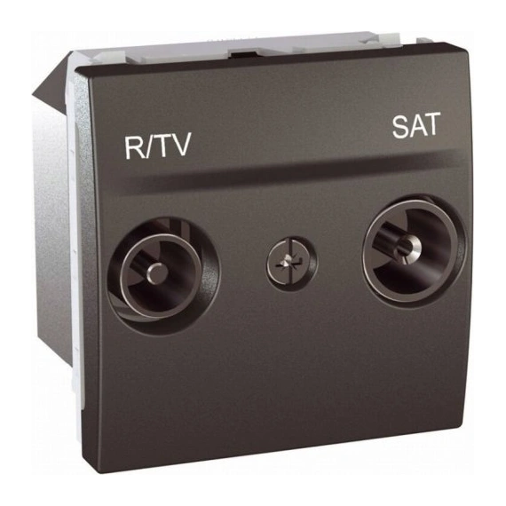Розетка телевізійна кінець ТV-R-SAT 2-м. Unica графіт MGU3.455.12