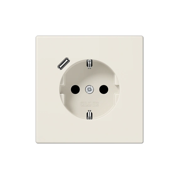 Розетка с ж/у USB-портом типа C (Quick Charge), JUNG LS1520-18C сл. кость