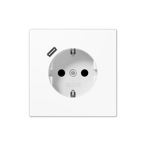 Розетка с ж/у и USB-портом типа C (Quick Charge), JUNG LS1520-18CWW белый