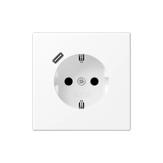 Розетка с ж/к USB-портом типа C (Quick Charge), JUNG LS1520-18CWWM белоснежно матовый
