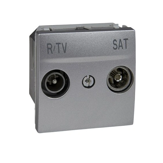 Розетка телевизионная одиночная ТV-R-SAT 2-м. Unica алюминий MGU3.454.30